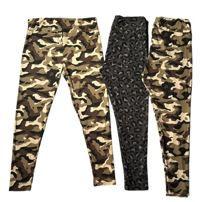 LuLaRoe Womens Leggings 3 Pack Camo Leopard Athleisure Stretch Pants Loungewear - Image 1 of 4