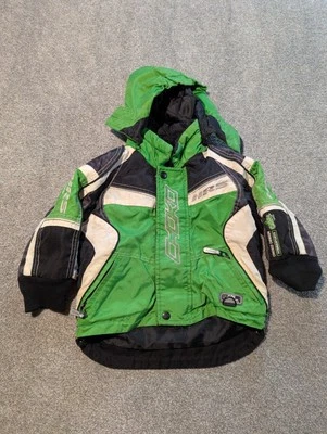 Chaqueta Choko Niño Pequeño 2 Verde Diseño Hot Rider HRS Velocidad Moto de Nieve Abrigo Parka Foto 1 de 4