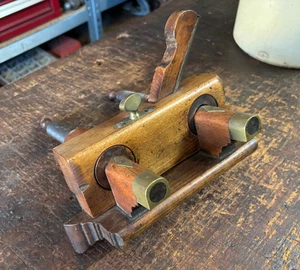 Antique Robert Sorby Beech Plough Plane. Old Cabinet Makers Tool Made in England - Bild 1 von 17