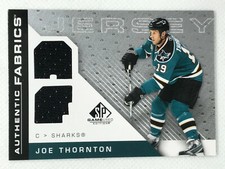 2007-08 SP Game Used THRONTON Authentic Fabrics Dual Jersey AF-JT Sharks UD JOE