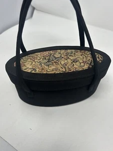 Vintage JR Embroidered Floral Top Handbag Purse Mirror Coin Purse Unique MADE US - Picture 1 of 15