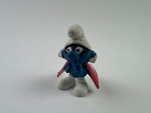 Peyo Smurfs Spy Smurf Vintage Figure PVC Toy Figurine Red Cape