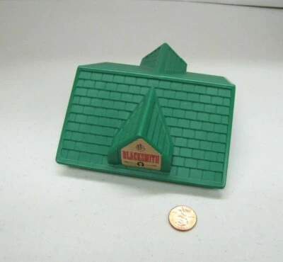 Lincoln Logs Green Gable Roof Part Only W/ Lithos 5" X 5" 1998 Hasbro M-7328 - Image 1 of 3