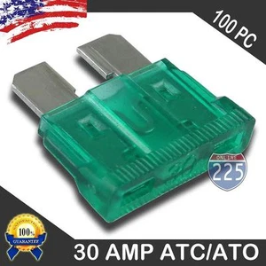 100 Stück 30 AMP ATC/ATO STANDARD Regular FUSE BLADE 30A AUTO LKW BOOT MARINE RV - Bild 1 von 6