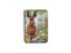 Hare Print Lined A5 Notebook,  60 pages, Wire Bound with Plastic Covers