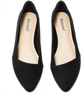 Womens Black Classy Pointed toe Ballet Flats sz 13 W $41.99 - Picture 1 of 6