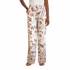 Nwt Briggs Tan Floral Relaxed Lightweight Linen Blend Pull On Pants Sz M #D368