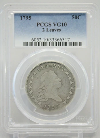 1795 Flowing Hair Half Dollar 2 Leaves 50C PCGS VG10 #6317 Cover