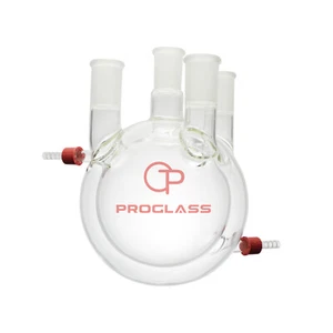 Lab Glass Jacket Four Necks Round Bottom Flask 24/40 - Imagen 1 de 4