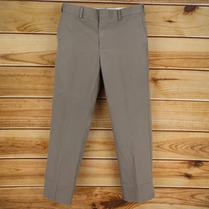 Apt. 9 Pants Mens Sz 33x30 Brown Cotton Chinos Slim Fit Straight Leg Flat Front - Picture 1 of 8