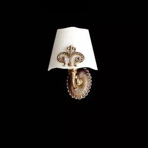 APPLIQUE IN FUSIONE DI OTTONE ANTICO E VETRO BIANCO A 1 LUCE COLL. BGA 1200-AP - Foto 1 di 1