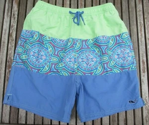 VINEYARD VINES SEA TURTLE COLOR BLOCK SWIM SHORTS BOYS L 16 W 27 28 29 30 WHALE - Picture 1 of 9