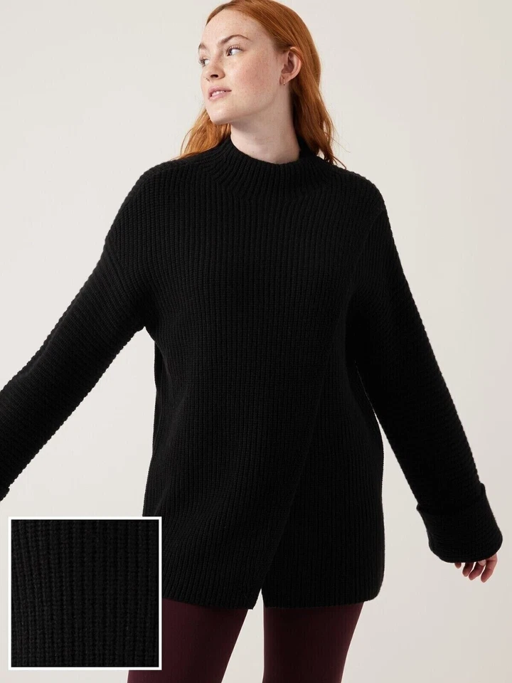 Athleta Azalea Sweater Size M Medium Black #466769