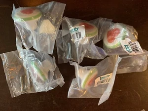 1-1/4" CABINET KNOB White & Green With Red Heart Porcelain Lot x5pk Laurey 01846 - Picture 1 of 7