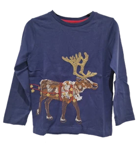 Ex Boden Christmas Top Boys Girls Navy 3-9 Years Super Stitch NEW - Picture 1 of 2