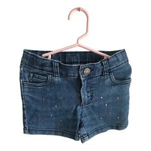 Carter's Girls Stretch Adjustable Waist Denim Short Blue Light Dark Wash Size 5T - Picture 1 of 12