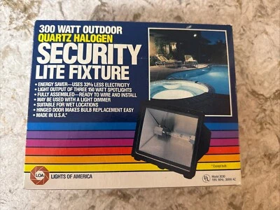 Outdoor Security Lite Flood Light Dimmable 300 Watt Quartz Halogen Bulb Included - Image 1 of 4