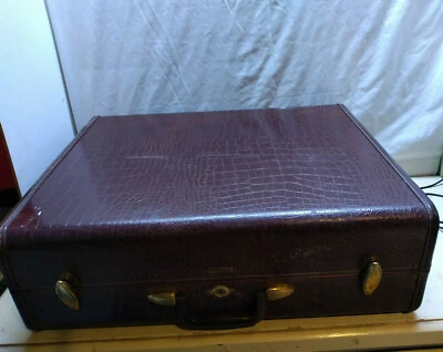 Shwayder Bros Samsonite Red Faux Animal Print Hard Briefcase Suitcase & Key USA - Image 1 of 4