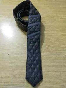 Stylish Real Lambskin Partywear Leather Wedding New Men Black Neck Tie Genuine - Picture 1 of 3