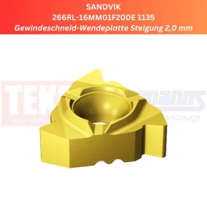 1 x SANDVIK 266RL-16MM01F200E 1135 placa roscada pendiente 2,0 mm - Imagen 1 de 1