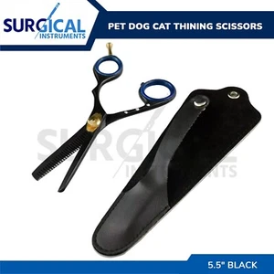 Tijeras para adelgazar el cabello profesional para mascotas perro gato gato 5,5" negras grado alemán - Imagen 1 de 3