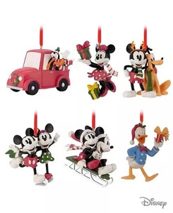 BRAND NEW IN BOX Hallmark Disney Mickey Set of 6 Christmas Tree Ornaments - Picture 1 of 3