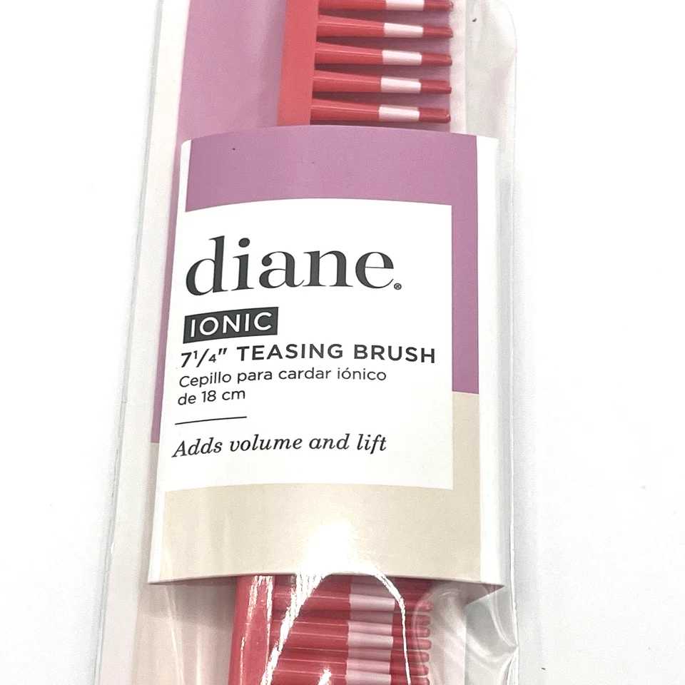 Diane Teasing Comb Iónico 7-1/4" Cepillo de Teasing Levantamiento de Volumen Rosa 3 Filas Todo el Cabello Foto 1 de 4