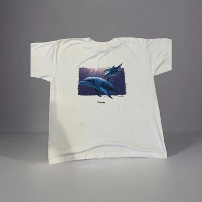 Vintage Dolphin T Shirt White Size XXL 2000 Steve Sundram Y2K - Image 1 of 4