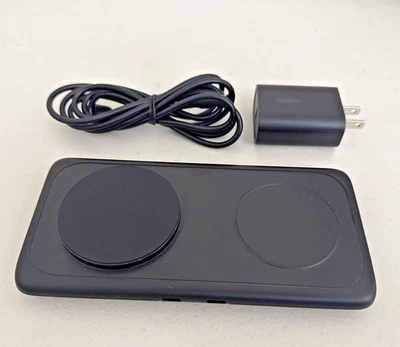 Belkin BoostCharge Pro 2-in-1 Magnetic Wireless Charging Pad + Qi2 15W Black - Imagem 1 de 4