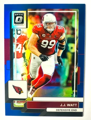Tarjeta Prizm Donruss Optic J.J. Watt 2022 azul SP #/179 ¡Leyenda de los Cardenales! Foto 1 de 3