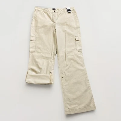 New York & Co Christopher Cargo Pants Women 12 Ripstop Roll Up Beige Outdoor NEW - Image 1 of 4