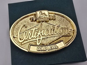 John Deere Employee 1995 Gold Level Certification Dealer Training Belt Buckle - Picture 1 of 12