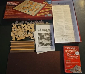 Scrabble Crossword Game + Official Player's Dictionary Book - Picture 1 of 9