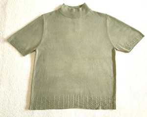 Sag Harbor ~ Women's Short Sleeve Sweater ~ Size Medium ~ Olive Green - Picture 1 of 5