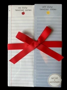 NEW Teacher Appreciation Note Pads; Teacher On Duty / Off Duty- 3 Sets Avail - Picture 1 of 4