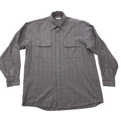 Halogen knit button shirt Men M/relaxed fit C46/dual chest pockets/long sleeves - Image 1 of 4