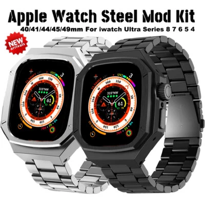 Kit de mod de caja de acero inoxidable para correa de reloj Apple Ultra 49 mm 87654 44/45 mm Foto 1 de 4