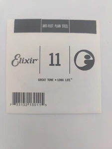 1 X Elixir Single String Replacement 011 E-Guitar - Anti-Rust Plain Steel - Picture 1 of 3