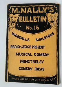 McNally's Bulletin No. 16 Vaudeville Burlesque Blackface Minstrelsy 1930  - Picture 1 of 6