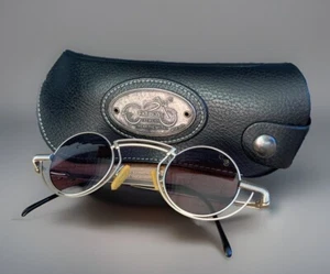Fat Boy Sonnenbrille Herren Damen oval silber MOD. DEP GEAR BIKER HARLEY STIL - Bild 1 von 13