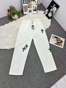 Men's Lace-Up Straight Leg Casual Pants White - Picture 1 of 1