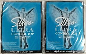 Pantyhose Silkies ULTRA Control Top Medium Taupe 030205 VINTAGE 2-Pair