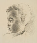 R. SCHMID (1896-1971), Bildnis eines Jungen im Profil,  1967, Kohle Figrlich