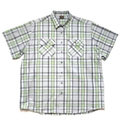 Camisa Great Northwest Para Hombres 2XLT Abotonada Manga Corta Multicolor Bolsillos a Cuadros Foto 1 de 4