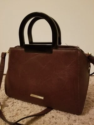 BCBGeneration Casual Erika Satchel with black hard handles, color Plum - Image 1 of 4