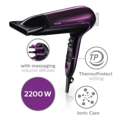 Philips HP8233 2200W Secador de pelo iónico profesional ThermoProtect & Cool Shoot Foto 1 de 4
