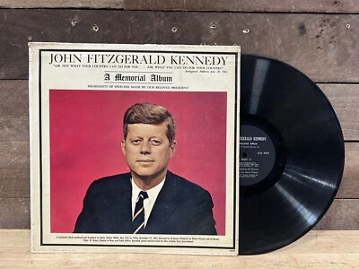 Vintage 1963 John Fitzgerald Kennedy ‎A Memorial Album Premier Vinyl (Speeches) - Image 1 of 4