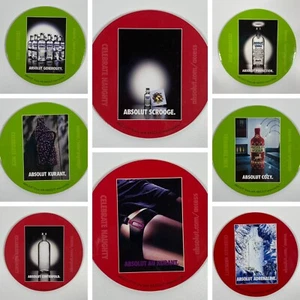 4 Absolut Vodka Naughty Nice 2-seitige Untersetzer Urlaub Weihnachten Werbung Werbung - Bild 1 von 12