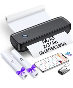 Bluetooth Thermal Printer Wireless Portable Support 8.5" X 11" US Letter Office - Picture 1 of 20