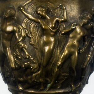 Antique Victorian 19th Century Bronze Greco-Roman Urn 32" Tall Lamp Marble Base